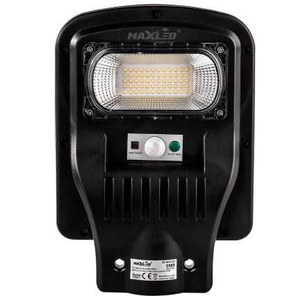 LED Stmievateľná solárna pouličná lampa so senzorom LED/150W/6V 6500K IP65 čierna + diaľkové ovládanie