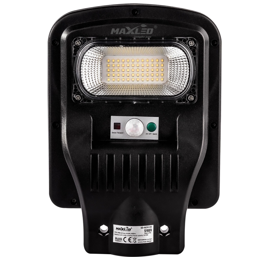 LED Stmievateľná solárna pouličná lampa so senzorom LED/150W/6V 6500K IP65 čierna + diaľkové ovládanie