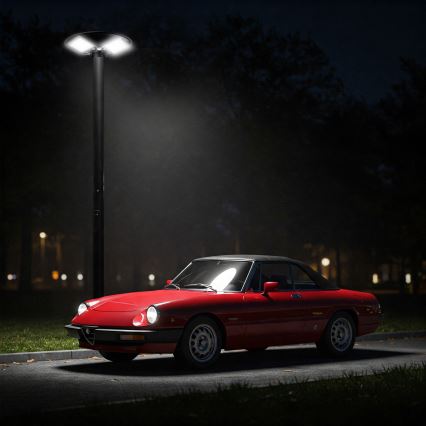 LED Stmievateľná solárna pouličná lampa so senzorom LED/15W/6V 11000 mAh 6500K IP65 čierna + diaľkové ovládanie