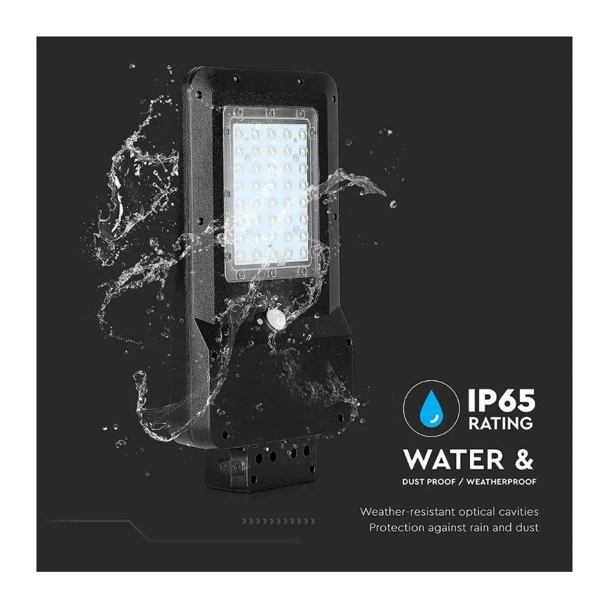 LED Solárna pouličná lampa so senzorom LED/15W/7,4V 4000K IP65 10800 mAh