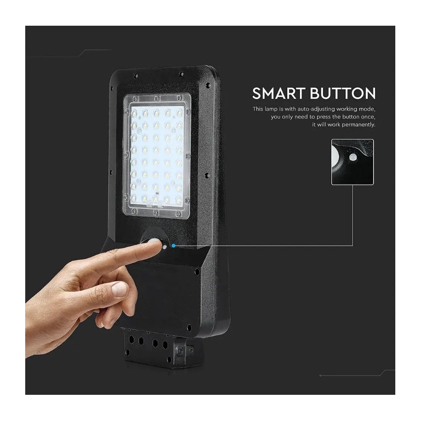 LED Solárna pouličná lampa so senzorom LED/15W/7,4V 6000K IP65 10800 mAh