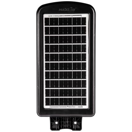LED Stmievateľná solárna pouličná lampa so senzorom LED/180W/6V 6500K IP65 čierna + diaľkové ovládanie