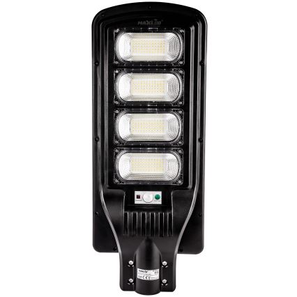 LED Stmievateľná solárna pouličná lampa so senzorom LED/240W/6V 6500K IP65 čierna + diaľkové ovládanie