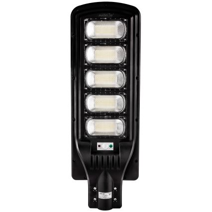 LED Stmievateľná solárna pouličná lampa so senzorom LED/300W/6V 6500K IP65 čierna + diaľkové ovládanie