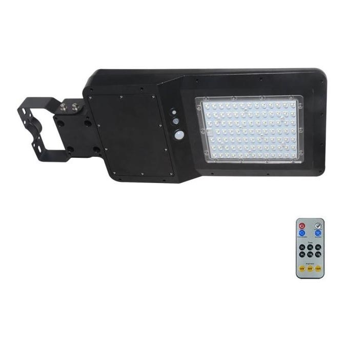 LED Solárna pouličná lampa so senzorom LED/40W/9,6V IP65 6000K 12000 mAh + diaľkové ovládanie
