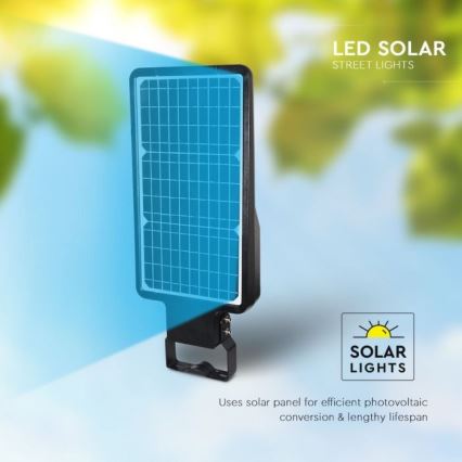 LED Solárna pouličná lampa so senzorom LED/40W/9,6V IP65 6000K 12000 mAh + diaľkové ovládanie
