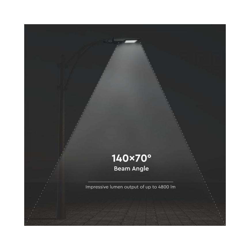 LED Solárna pouličná lampa so senzorom LED/40W/9,6V IP65 6000K 12000 mAh + diaľkové ovládanie
