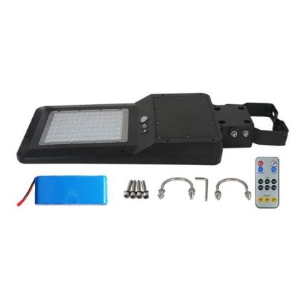 LED Solárna pouličná lampa so senzorom LED/40W/9,6V IP65 6000K 12000 mAh + diaľkové ovládanie