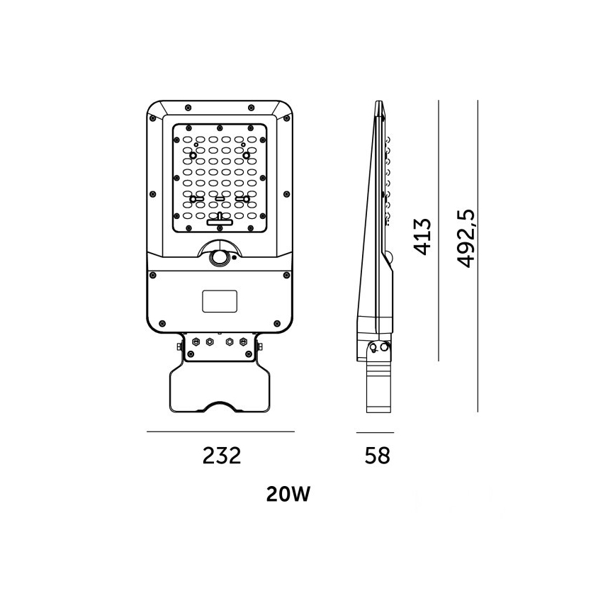 LED solárne pouličné svietidlo so senzorom STREET LED/20W/7,4V 3000/4000/6000K IP65 5400 mAh