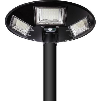 Stmievateľná LED solárna pouličná lampa so senzorom LED/22W/6V 18000 mAh 6500K IP65 čierna + diaľkové ovládanie