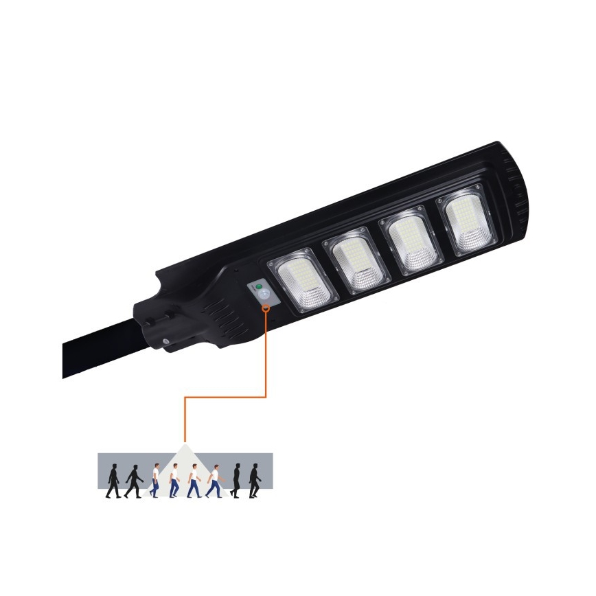 LED stmievateľná solárna pouličná lampa so senzorom URBI LED/11W/3,2V 6500K 15000 mAh IP54 + diaľkové ovládanie