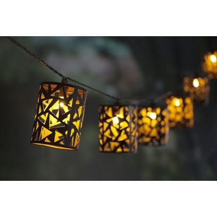 LED Solárna reťaz 10xE12/3,65m 600 mAh IP44 teplá biela