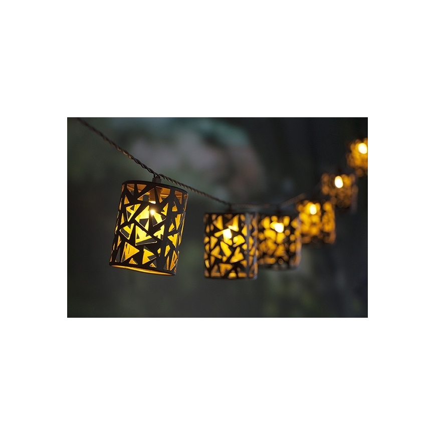 LED Solárna reťaz 10xE12/3,65m 600 mAh IP44 teplá biela