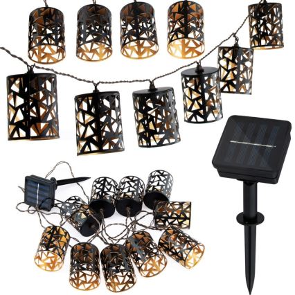 LED Solárna reťaz 10xE12/3,65m 600 mAh IP44 teplá biela