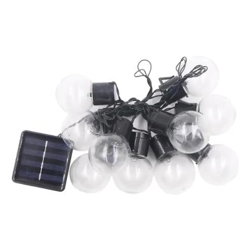 LED Solárna reťaz 10xLED/0,12W/1,2V 1xAA IP44 6000K