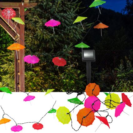 LED Solárna reťaz 10xLED/1,2V 300 mAh 3,8 m IP44 dáždniky