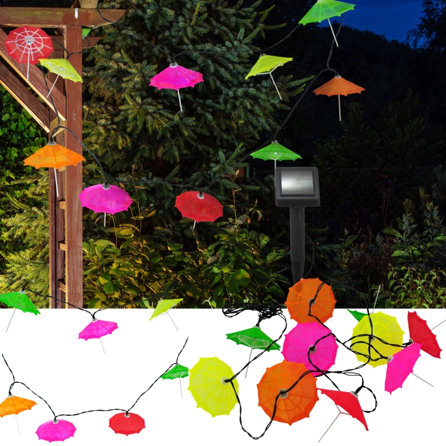 LED Solárna reťaz 10xLED/1,2V 300 mAh 3,8 m IP44 dáždniky