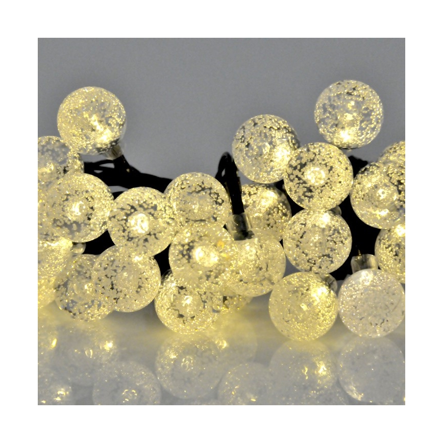 LED Solárna reťaz 30xLED/8 funkcií 300 mAh 4,9m IP44 teplá biela