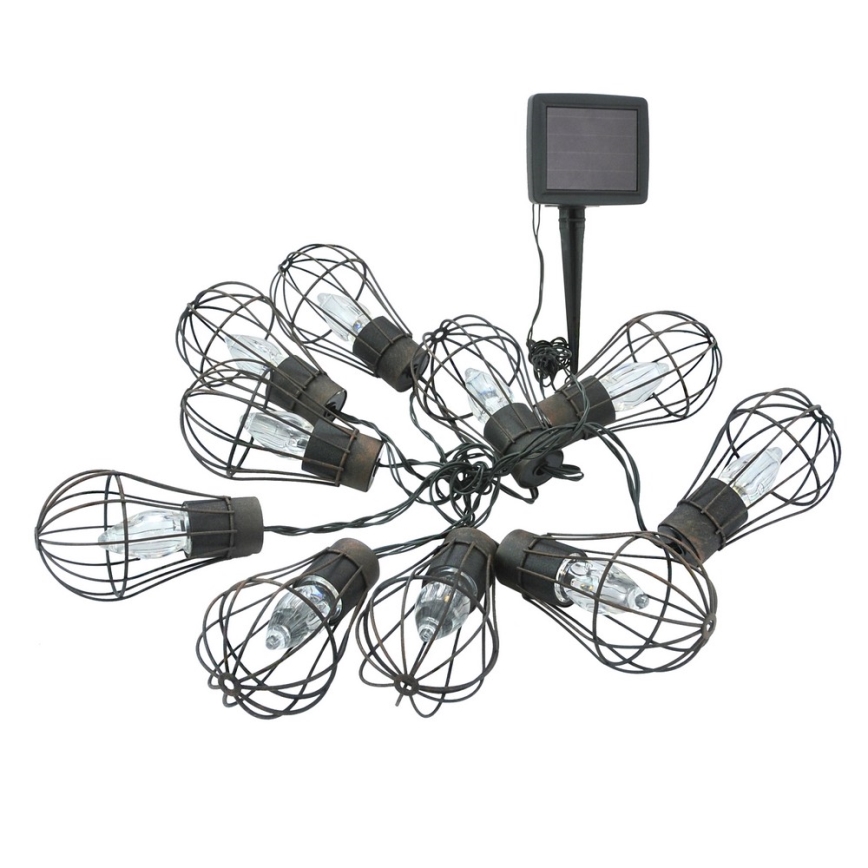 LED Solárna vonkajší reťaz 10xLED/1,2V 300 mAh 3,8 m IP44