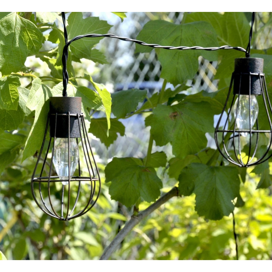 LED Solárna vonkajší reťaz 10xLED/1,2V 300 mAh 3,8 m IP44