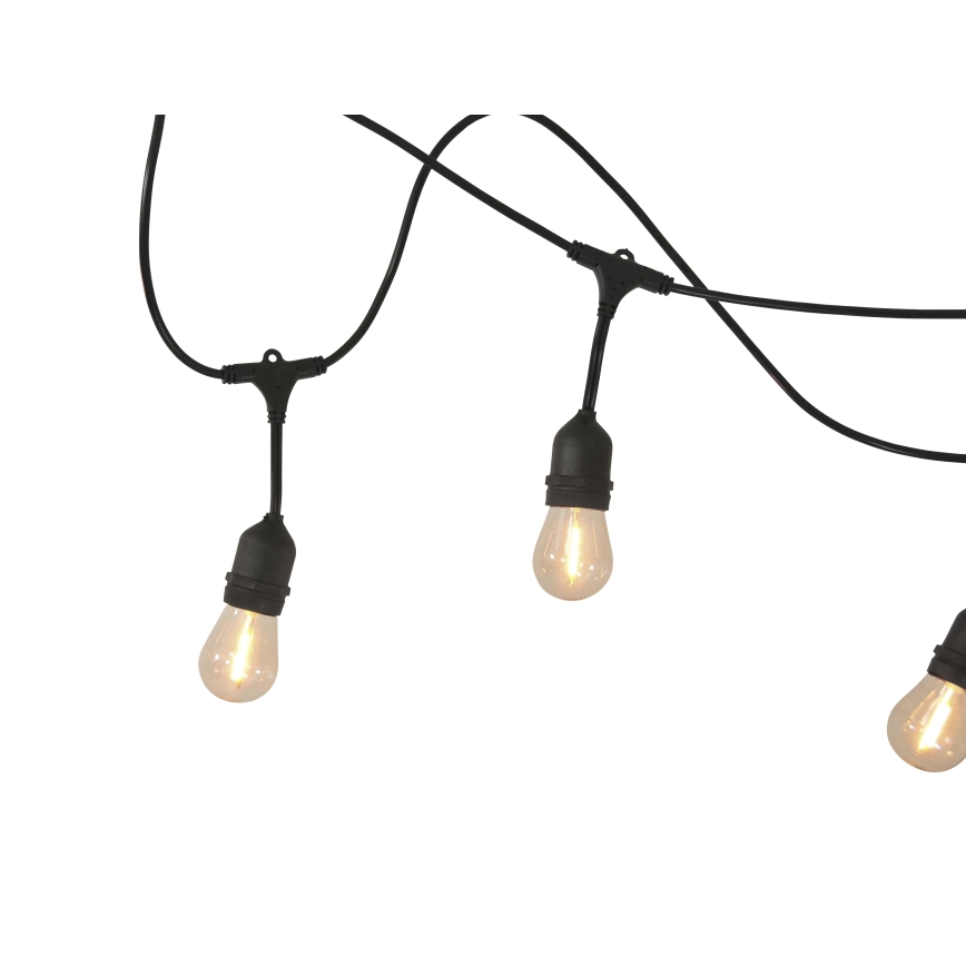 LED Stmievateľná solárna vonkajšia reťaz PARTY 10xE27/3,7V 1800 mAh 10 m IP44 + diaľkové ovládanie