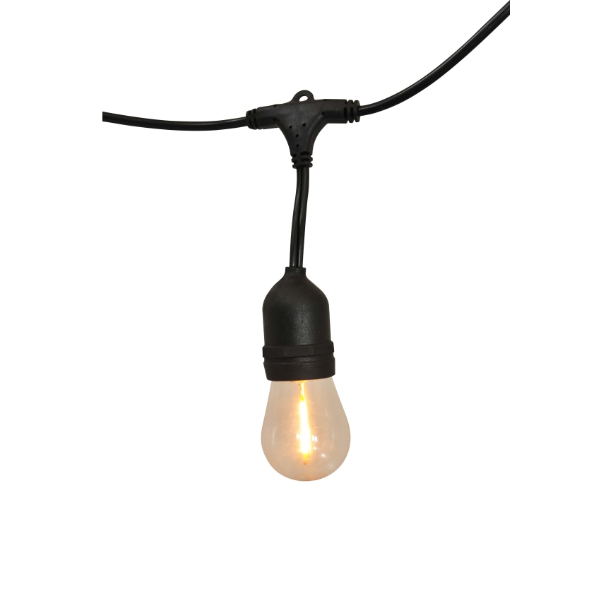 LED Stmievateľná solárna vonkajšia reťaz PARTY 10xE27/3,7V 1800 mAh 10 m IP44 + diaľkové ovládanie