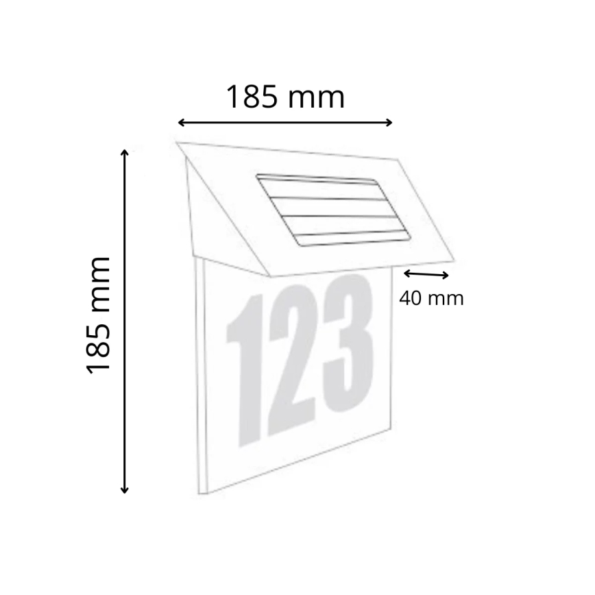 LED Solárne domové číslo LED/1,2V 200 mAh IP44