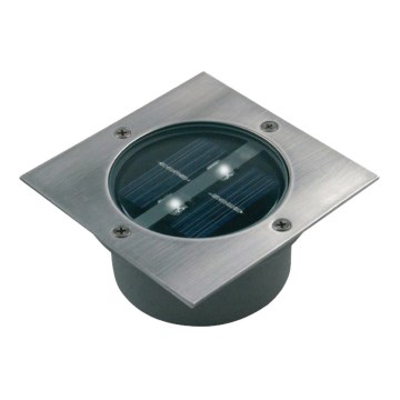 LED Solárne nájazdové svietidlo so senzorom súmraku LED/0,12W/2xAAA IP67 nerez štvorec