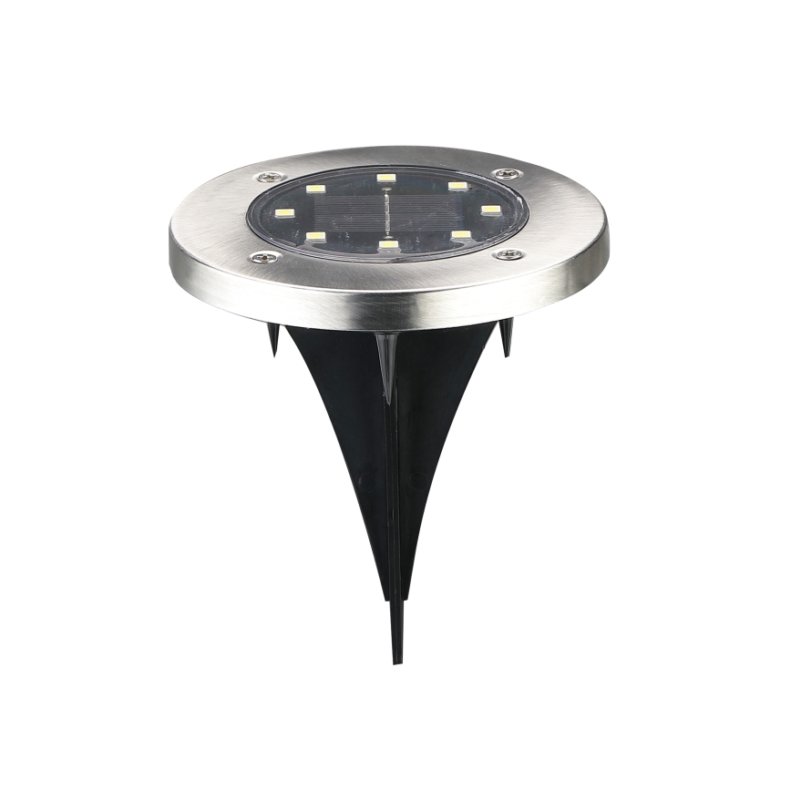 LED Solárne nájazdové svietidlo SOLLY LED/1,2V 6500K pr. 11,5 cm 300 mAh IP44 matný chróm