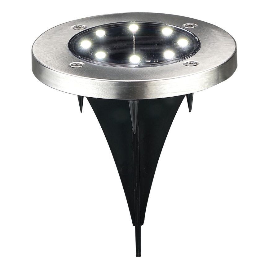 LED Solárne nájazdové svietidlo SOLLY LED/1,2V 6500K pr. 11,5 cm 300 mAh IP44 matný chróm