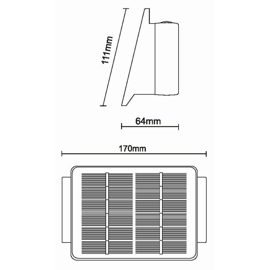 LED Solárne nástenné svietidlo 4xLED/1,5W/3,7V 1500 mAh IP54 čierna