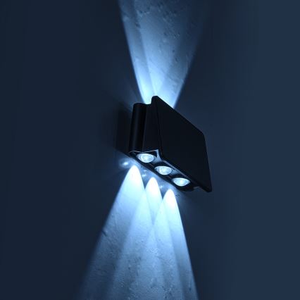 LED Solárne nástenné svietidlo ALF LED/4W/1200 mAh 6000K IP54 čierna