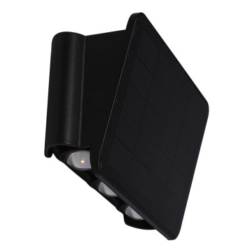 LED Solárne nástenné svietidlo ALF LED/4W/1300 mAh 3000K IP54 čierna