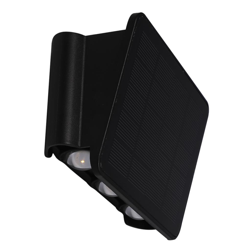 LED Solárne nástenné svietidlo ALF LED/4W/1300 mAh 3000K IP54 čierna