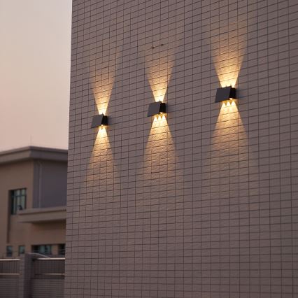 LED Solárne nástenné svietidlo ALF LED/4W/1300 mAh 3000K IP54 čierna
