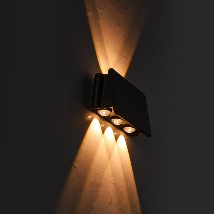 LED Solárne nástenné svietidlo ALF LED/4W/1300 mAh 3000K IP54 čierna
