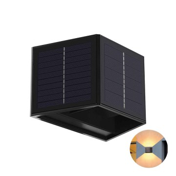LED Solárne nástenné svietidlo CUBUS 2xLED/1,5W/3,7V 1500 mAh IP54