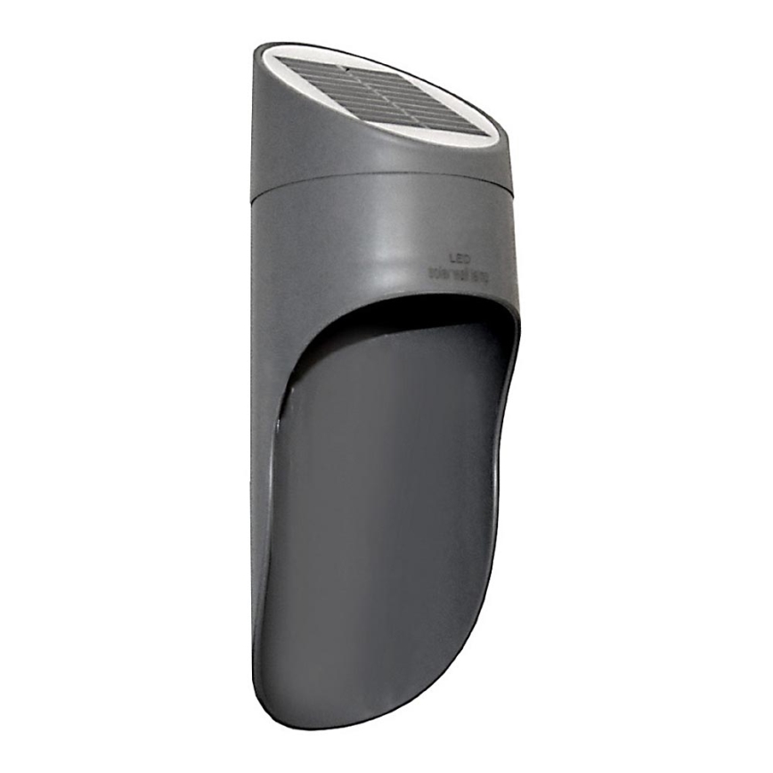 LED Solárne nástenné svietidlo PALESA LED/1W/3,7V IP65 1800 mAh šedá