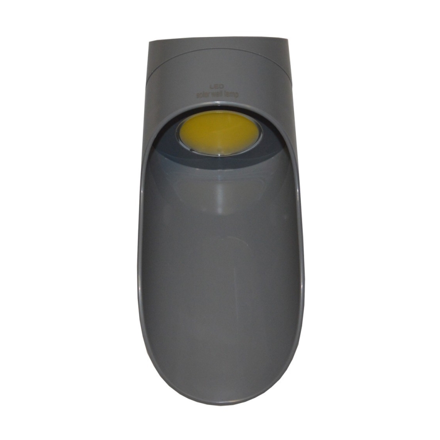 LED Solárne nástenné svietidlo PALESA LED/1W/3,7V IP65 1800 mAh šedá