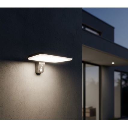 LED solárne nástenné svietidlo so senzorom PHOENIX LED/15W/3,2V 3000/4000K IP65 6000 mAh