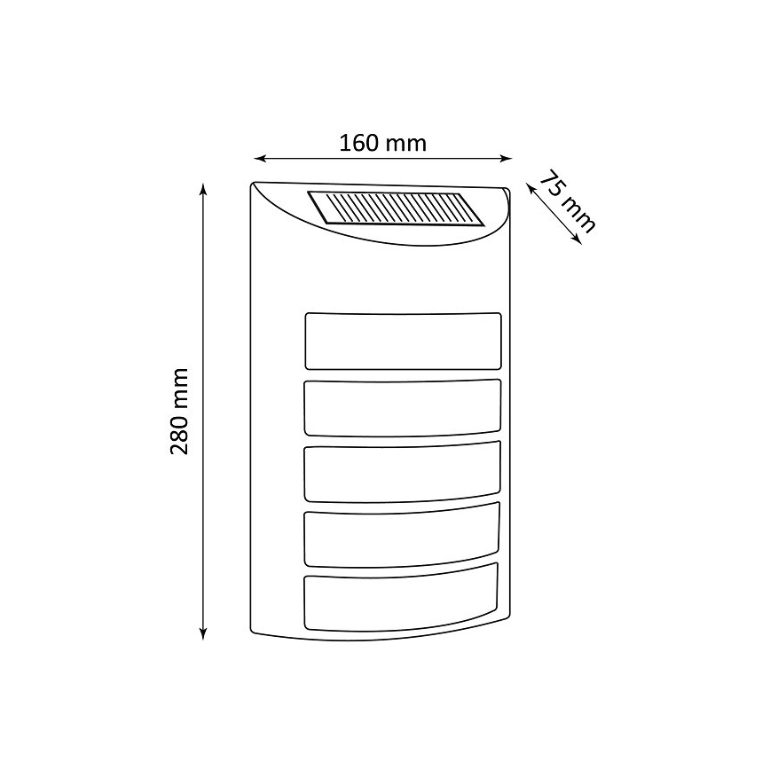 LED Solárne nástenné svietidlo SAFFO LED/3,7V 2000 mAh IP44