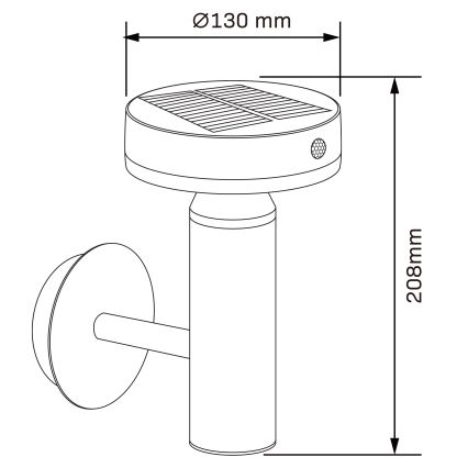 LED Solárne nástenné svietidlo so senzorom GWINEA LED/4,5W/3,7V IP44 čierna