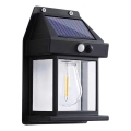 LED Solárne nástenné svietidlo so senzorom LANTER LED/1W/3,7V 1200 mAh IP44 čierne
