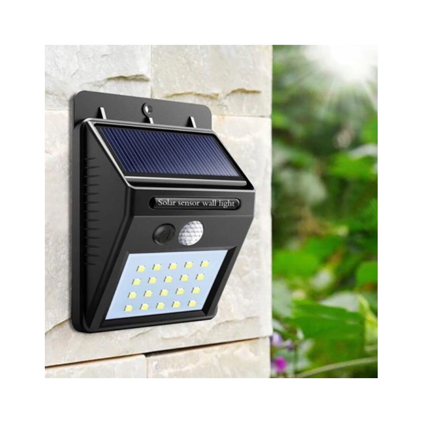 LED Solárne nástenné svietidlo so senzorom LED/0,55W/3,7V 1200 mAh IP65
