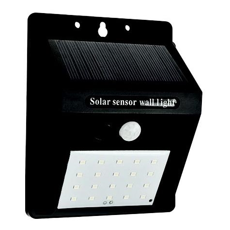 LED Solárne nástenné svietidlo so senzorom LED/0,55W/3,7V 1200mAh 6500K IP65