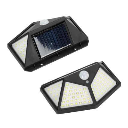LED Solárne nástenné svietidlo so senzorom LED/1W/3,7V 6500K IP44