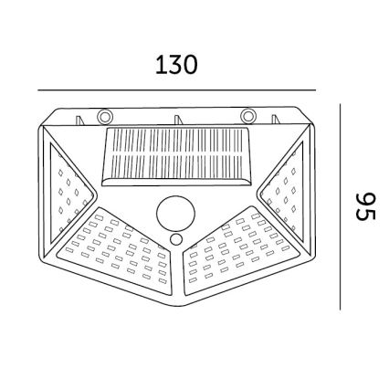 LED Solárne nástenné svietidlo so senzorom LED/1W/3,7V 6500K IP44