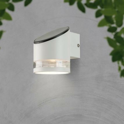 LED Solárne nástenné svietidlo so senzorom LED/1W/3,7V IP54 3000K 1200 mAh biela