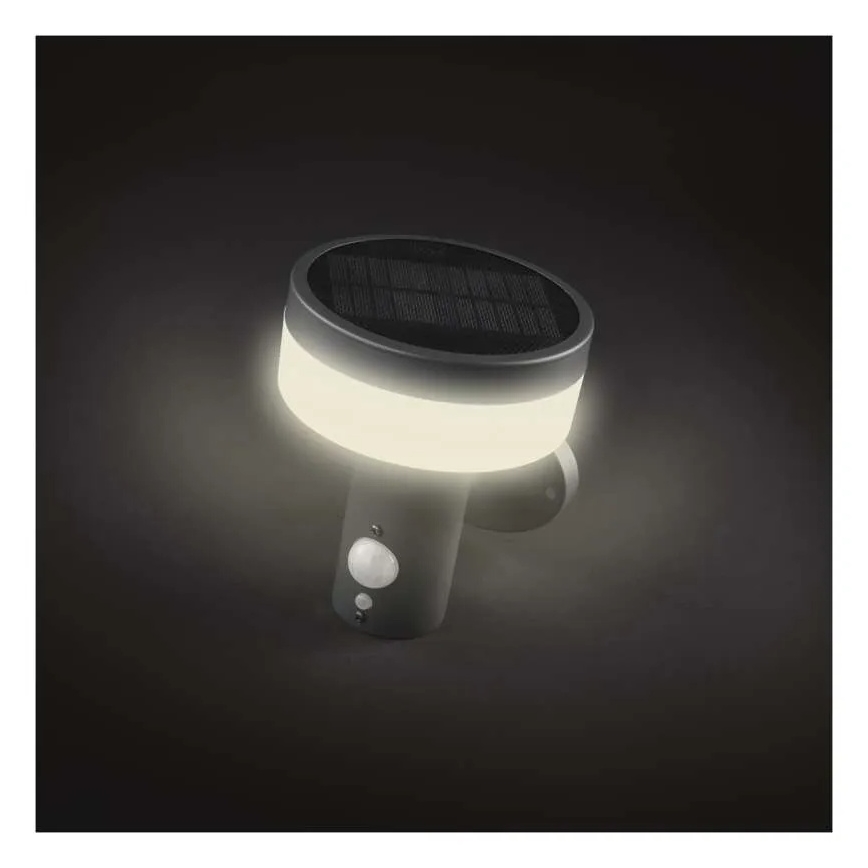 LED solárne nástenné svietidlo so senzorom LED/2W/3,7V 1200 mAh IP44