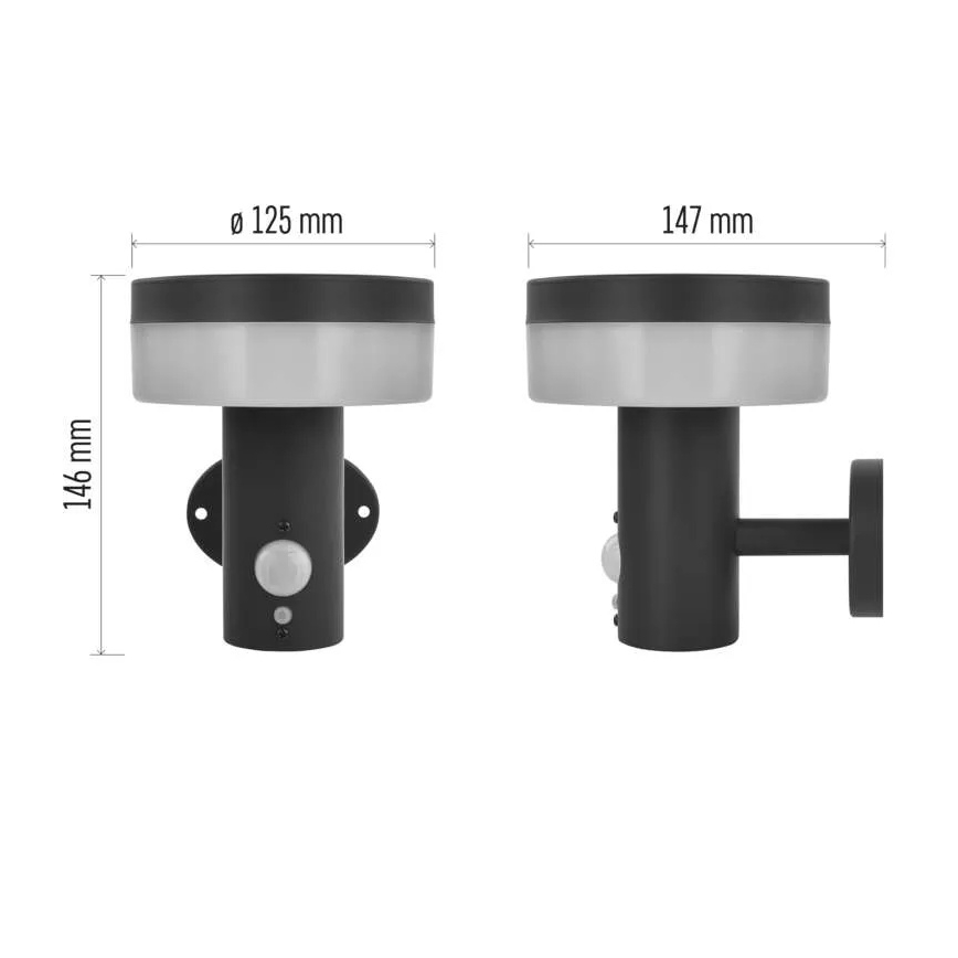 LED solárne nástenné svietidlo so senzorom LED/2W/3,7V 1200 mAh IP44